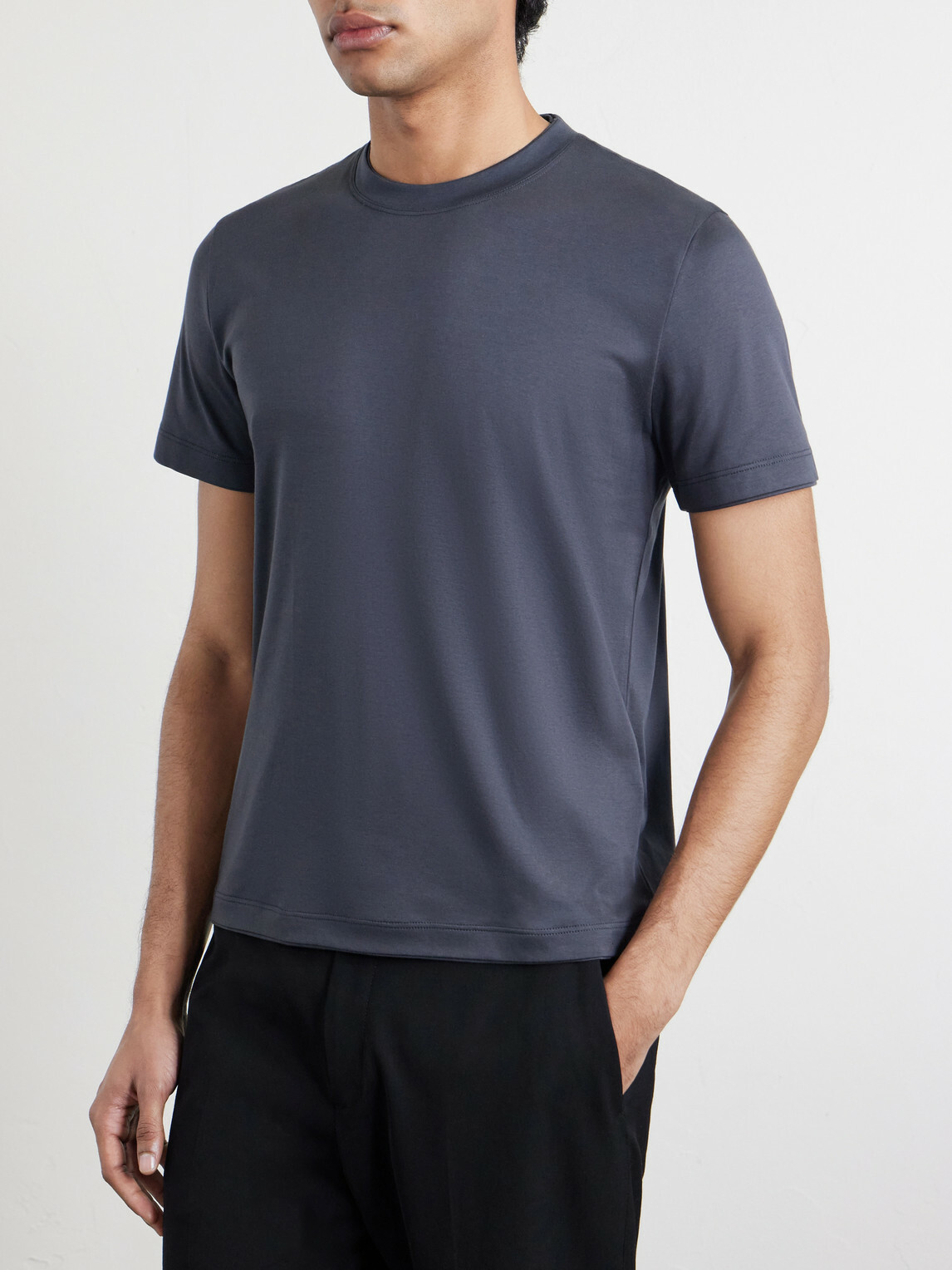 Eleventy - Cotton and Modal-Blend Jersey T-Shirt - Gray