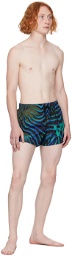 Versace Underwear Blue Graphic Swim Shorts