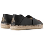Gucci - Alejandro Collapsible-Heel Logo-Embroidered Leather Espadrilles - Black