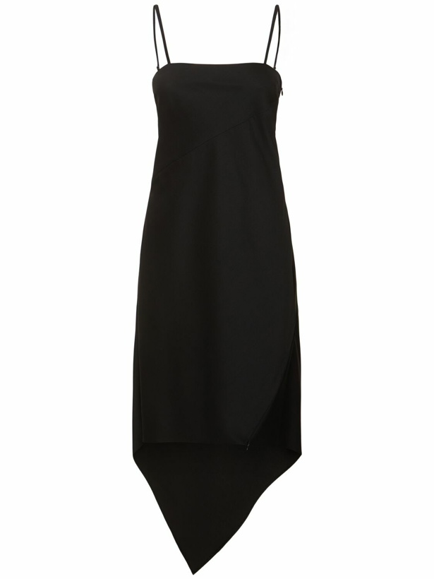 Photo: HELMUT LANG Scarf Hem Wool Midi Dress