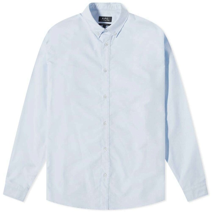 Photo: A.P.C. Men's New Button Down Oxford Shirt in Light Blue
