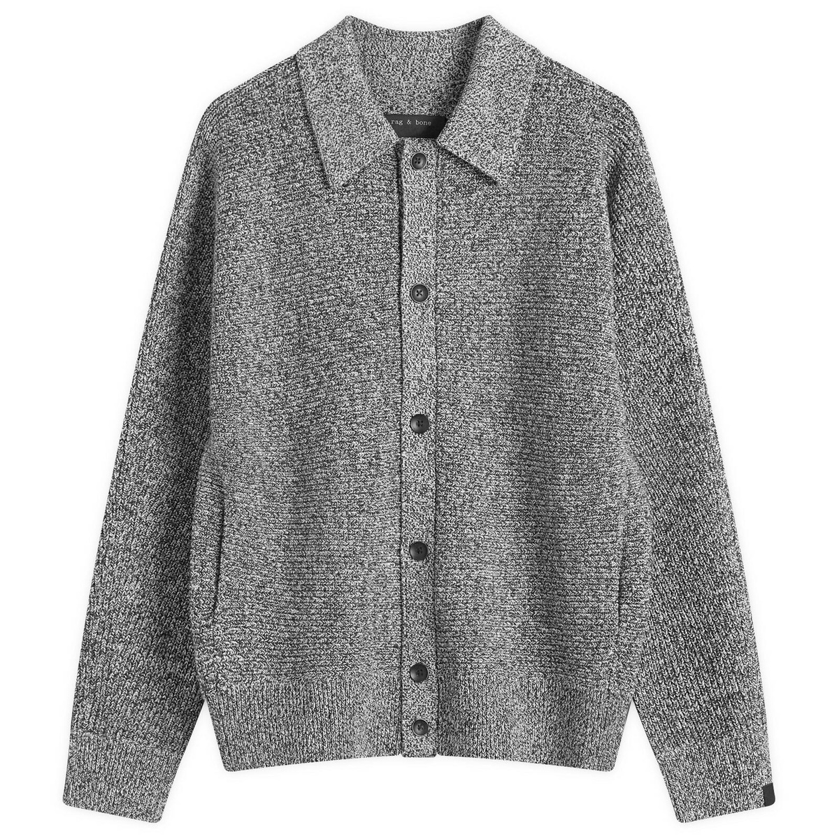 Rag & Bone Men's Dexter Marl Cardigan in Blackmult