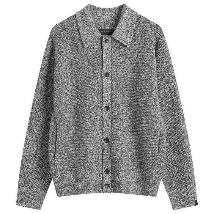 Photo: Rag & Bone Men's Dexter Marl Cardigan in Blackmult
