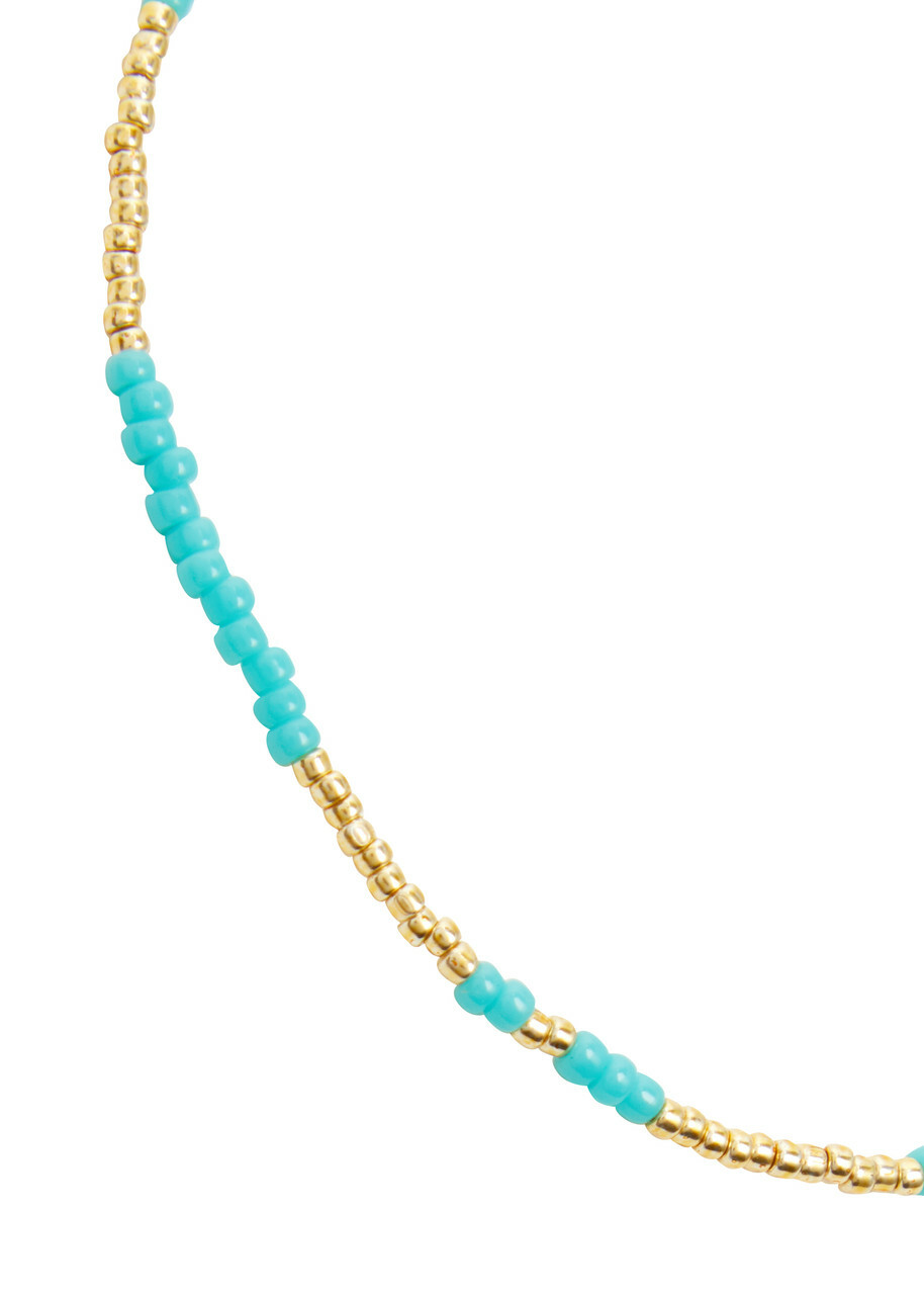 Anni LU Asym 18kt Gold-plated Beaded Bracelet - Aqua - One Size