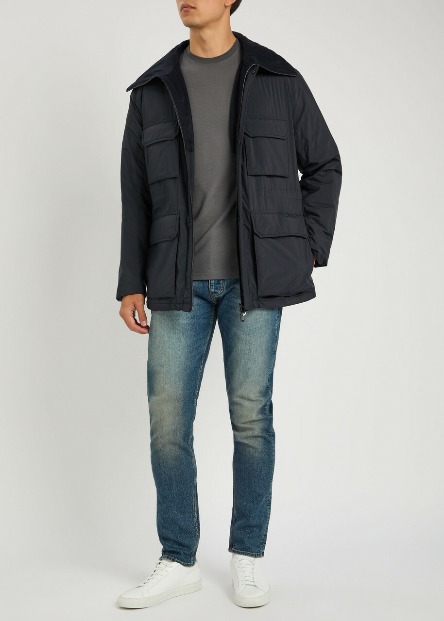Emporio Armani Travel Hooded Nylon Jacket Navy