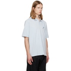 vowels Blue Short Sleeve Pique Polo