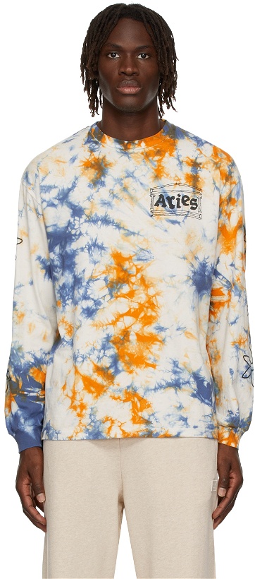 Photo: Aries Multicolor Tie-Dye Peace & Love Long Sleeve T-Shirt