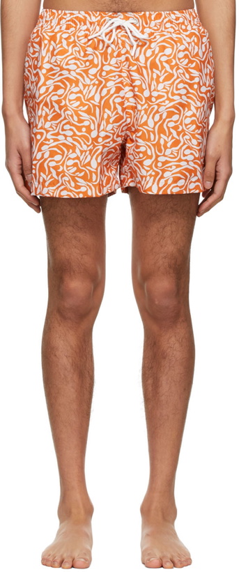 Photo: Carne Bollente Orange Polyester Swim Shorts