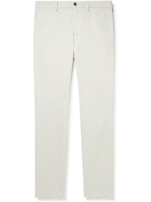 Photo: MP Massimo Piombo - Straight-Leg Stretch-Cotton Twill Chinos - White