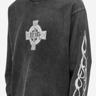 Deva States Men's Nib Long Sleeve T-Shirt in Washed Black