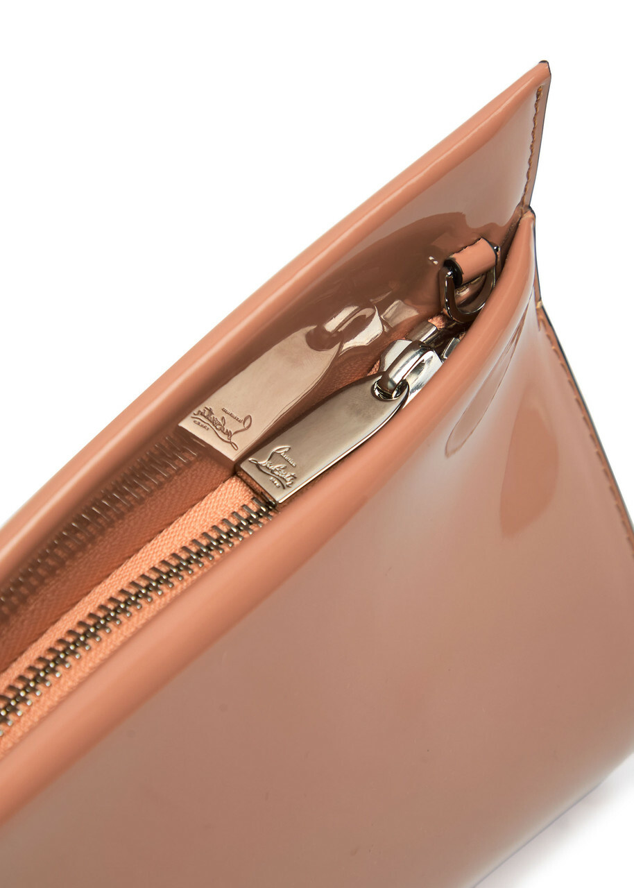 Christian Louboutin Loubitwist Patent Leather Clutch - Beige - One Size