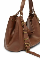 Diesel D-One-Medium top-handle bag in treated leather - Handbags - Unisex - Brown