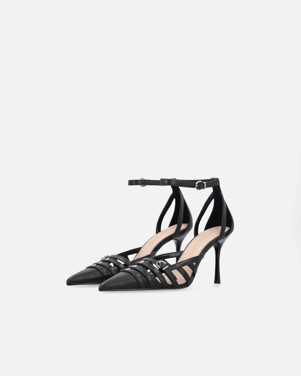 Pinko Pointed Toe Pumps With Heel And Strap Limo Black