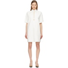 Valentino White Gabardine VGold Short Sleeve Dress