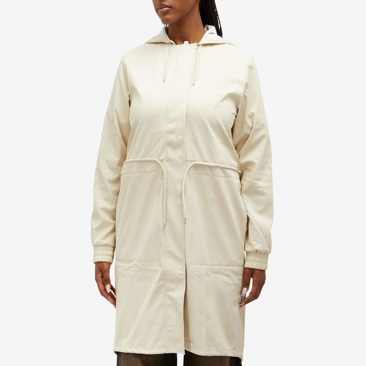 Rains Women's String Rain Parka Jacket in Dune Grain