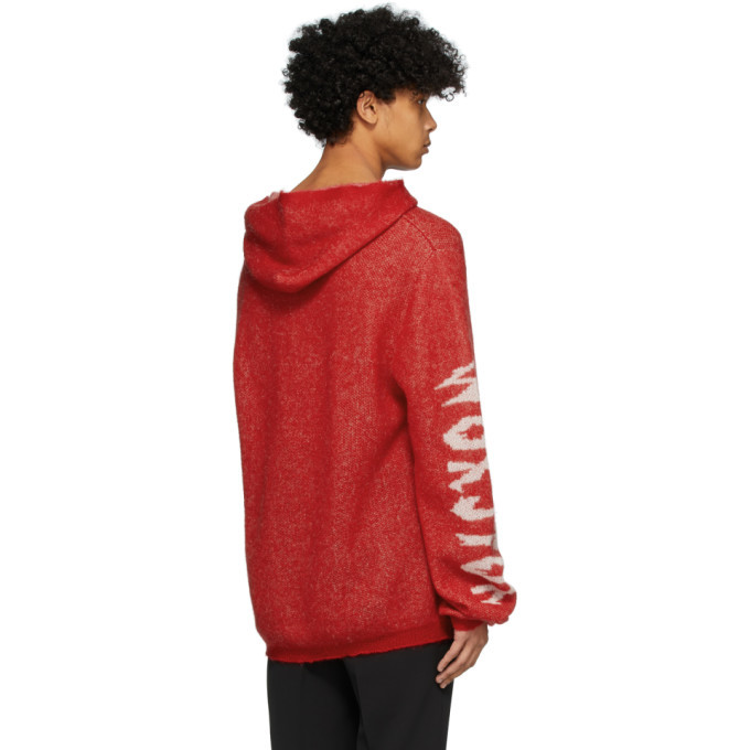 Worstok Red Mohair Logo Hoodie