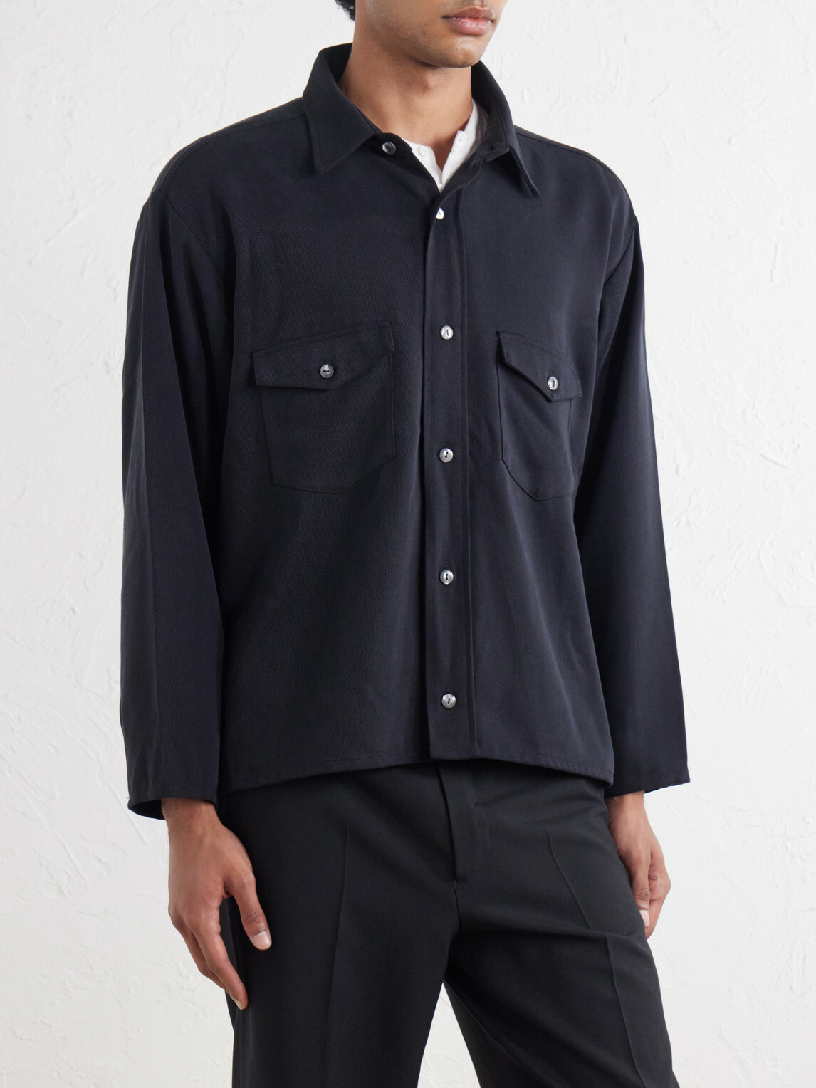SECOND / LAYER - Field Cotton-Twill Shirt - Black