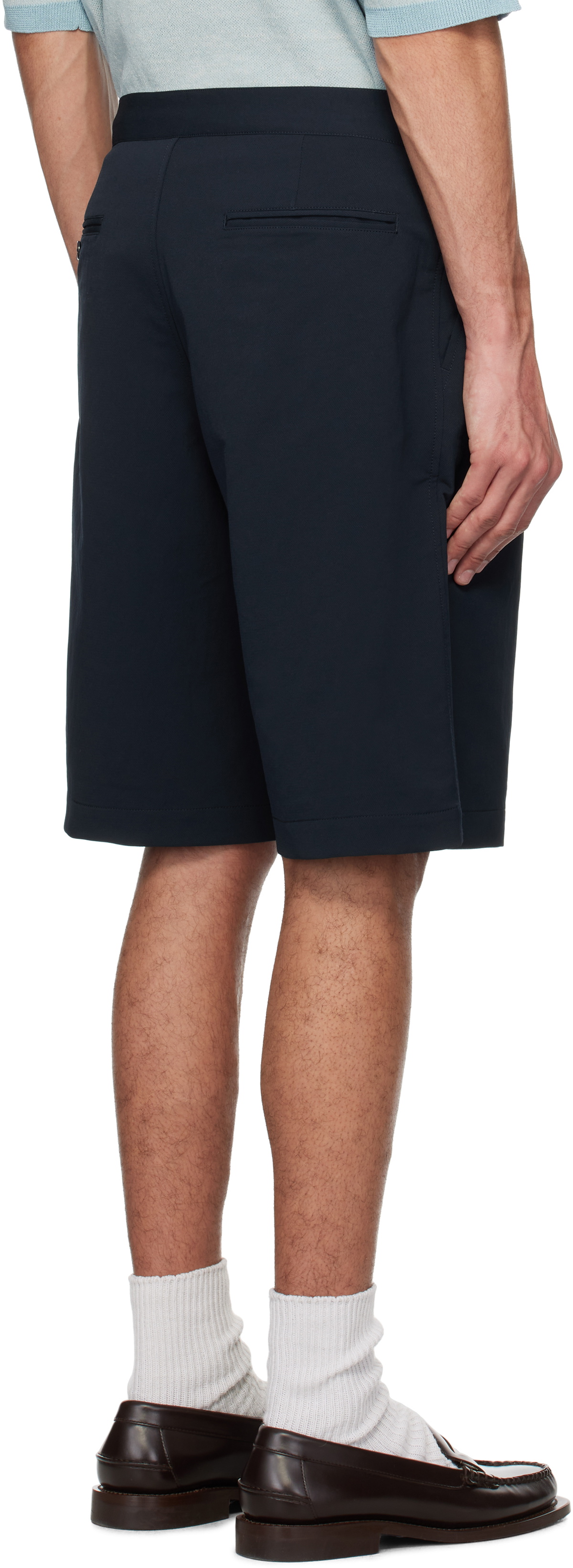 nanamica Navy Double Pleats Shorts