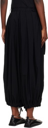 Y's Black Hard-Twisted Lawn Tucked Trousers