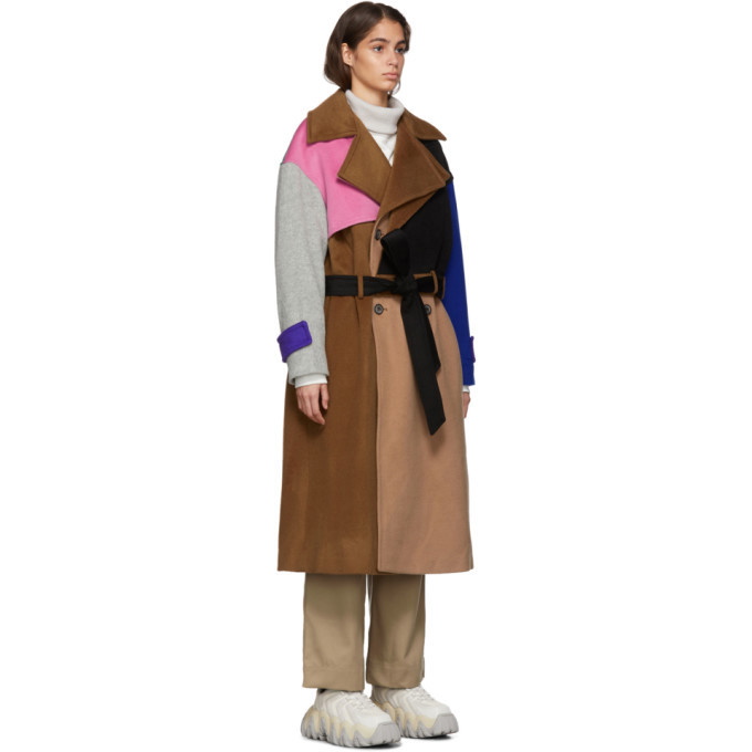 ADER error Multicolor Wool Robe Trench Coat ADER error