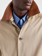 LOEWE - Paula's Ibiza Leather-Trimmed Cotton-Twill Blouson Jacket - Neutrals