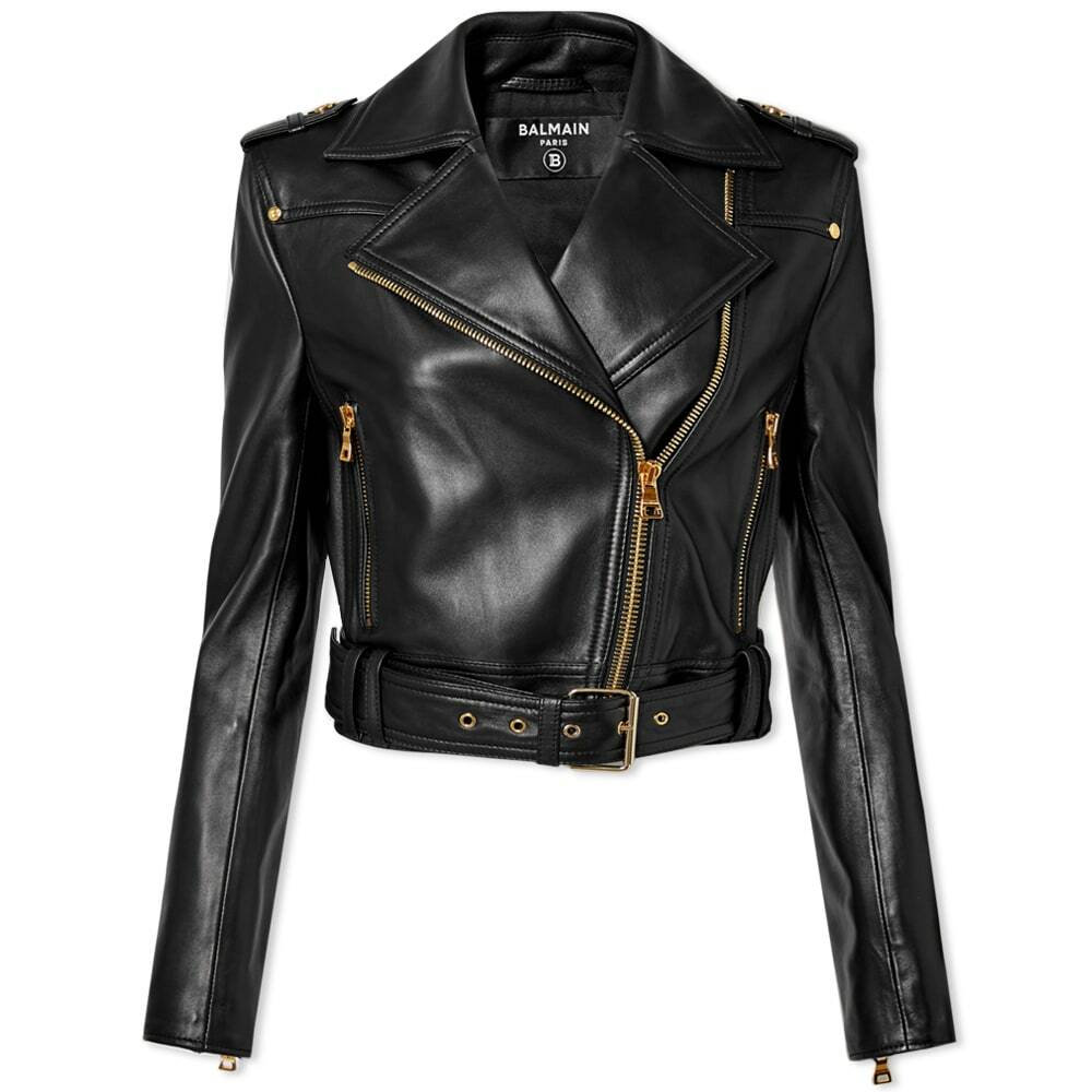 Balmain Leather Biker Jacket Balmain