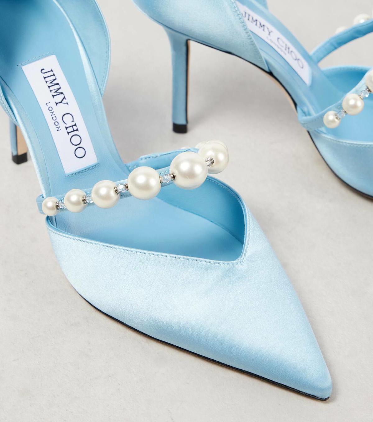 Jimmy Choo Aurelie 85 embellished satin pumps Jimmy Choo
