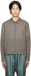 AMOMENTO Gray Zip-Up Shirt