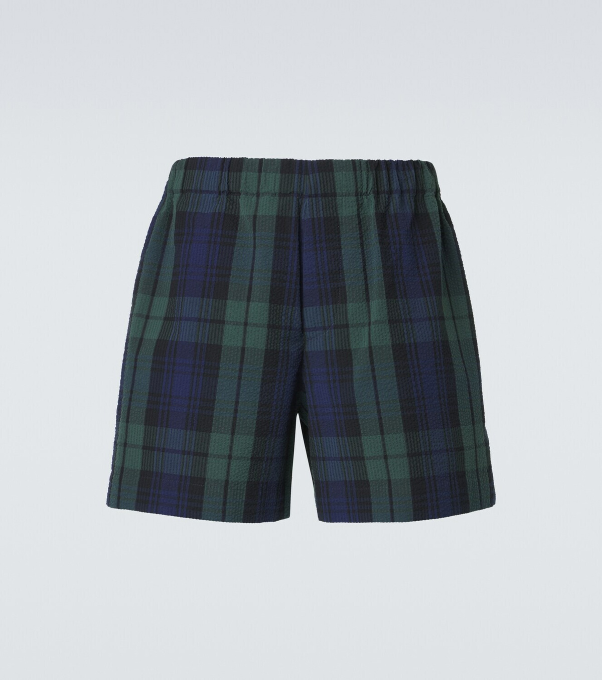 JW Anderson Checked cotton seersucker shorts