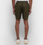 Officine Generale - Printed Cotton-Twill Drawstring Trousers - Army green