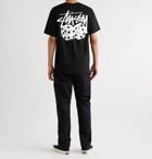 Stüssy - Logo-Print Cotton-Jersey T-Shirt - Black