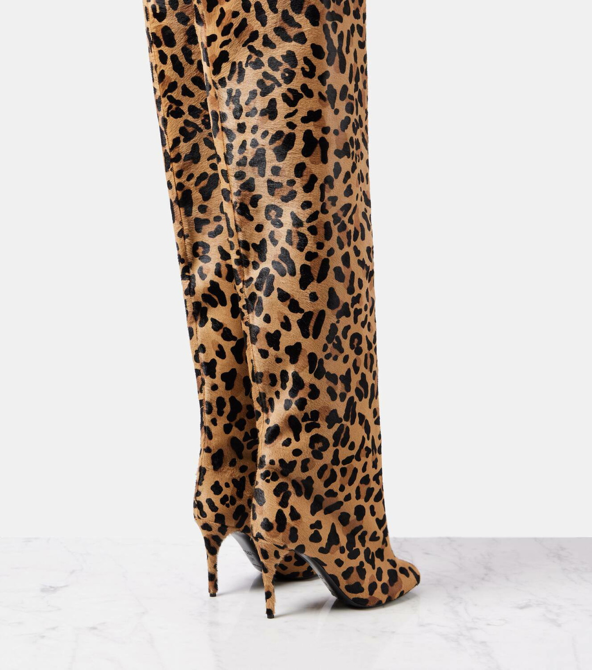 Alaïa Leopard-print calf hair over-the-knee boots