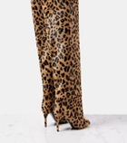 Alaïa Leopard-print calf hair over-the-knee boots