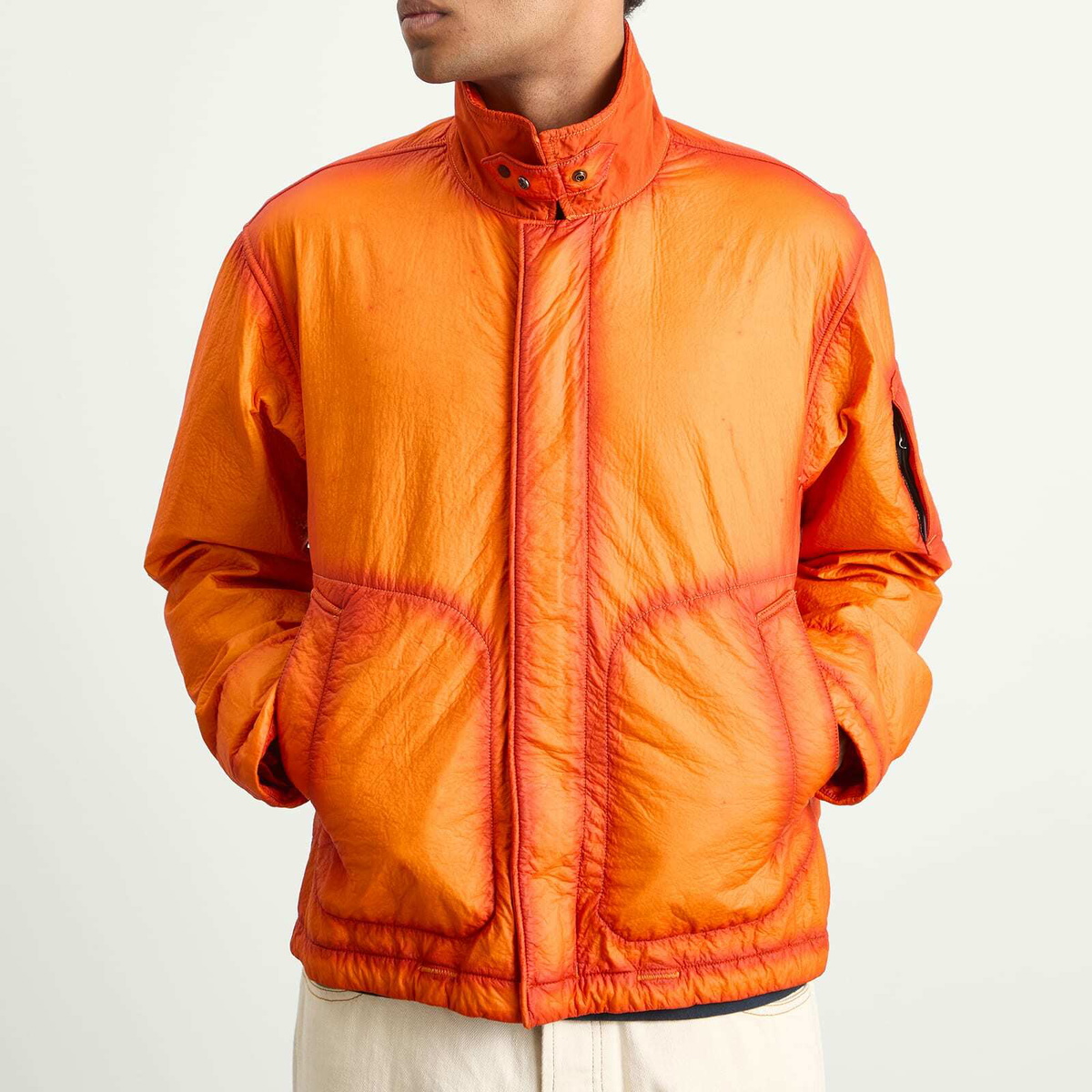 nn cpcompany C.P. Company Men's Feltro Bi-Film Jacket in Russet Orange
