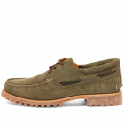 Timberland Men's Authentic 3 Eye Classic Lug Shoe in Dark Green Suede
