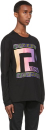 Versace Black Neon Greca Long Sleeve T-Shirt