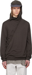 POST ARCHIVE FACTION (PAF) Brown 8.0 Knit Center Hoodie