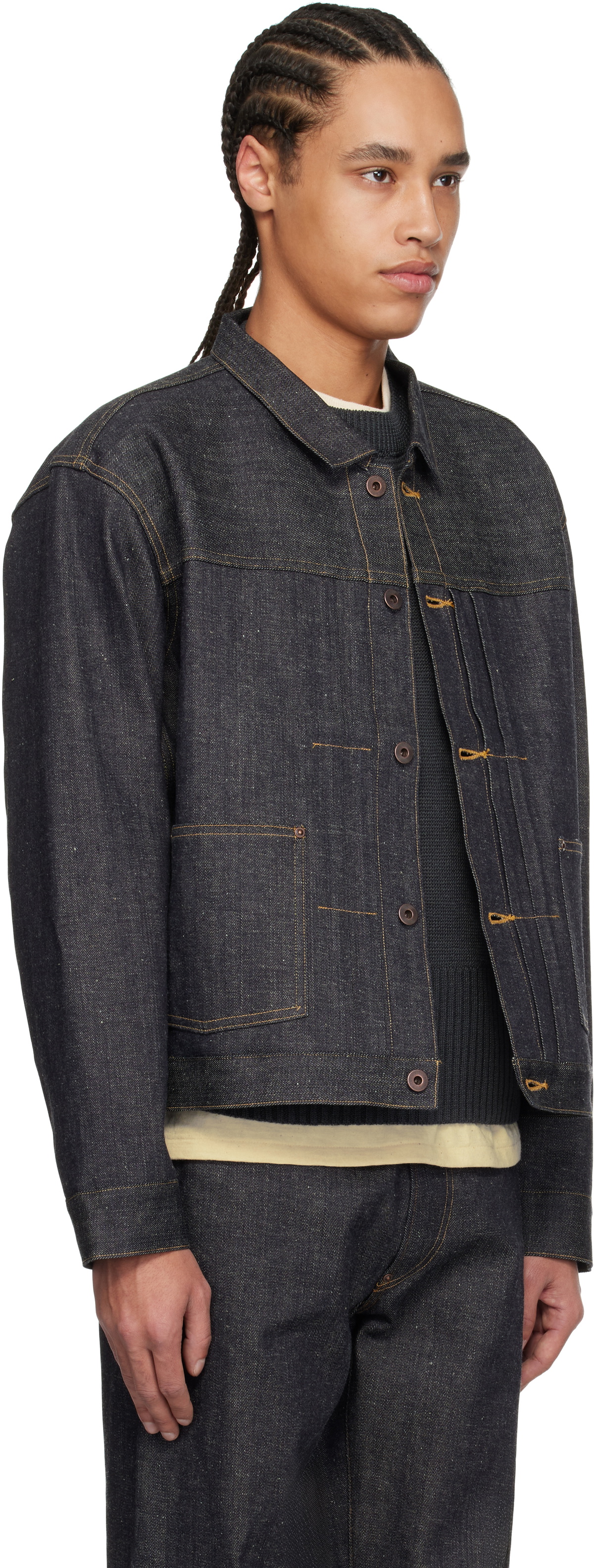 Taiga Takahashi Navy Lot. 714 Side Panel Denim Jacket Taiga Takahashi