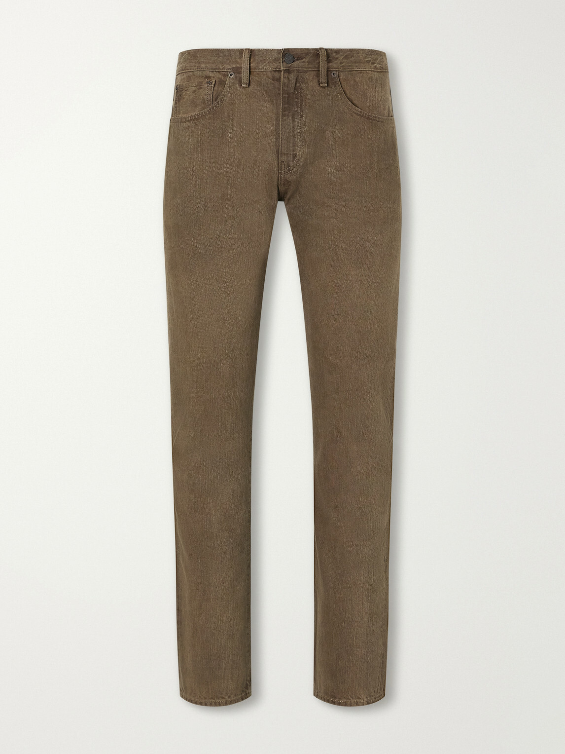 RRL - Slim-Fit Distressed Jeans - Brown