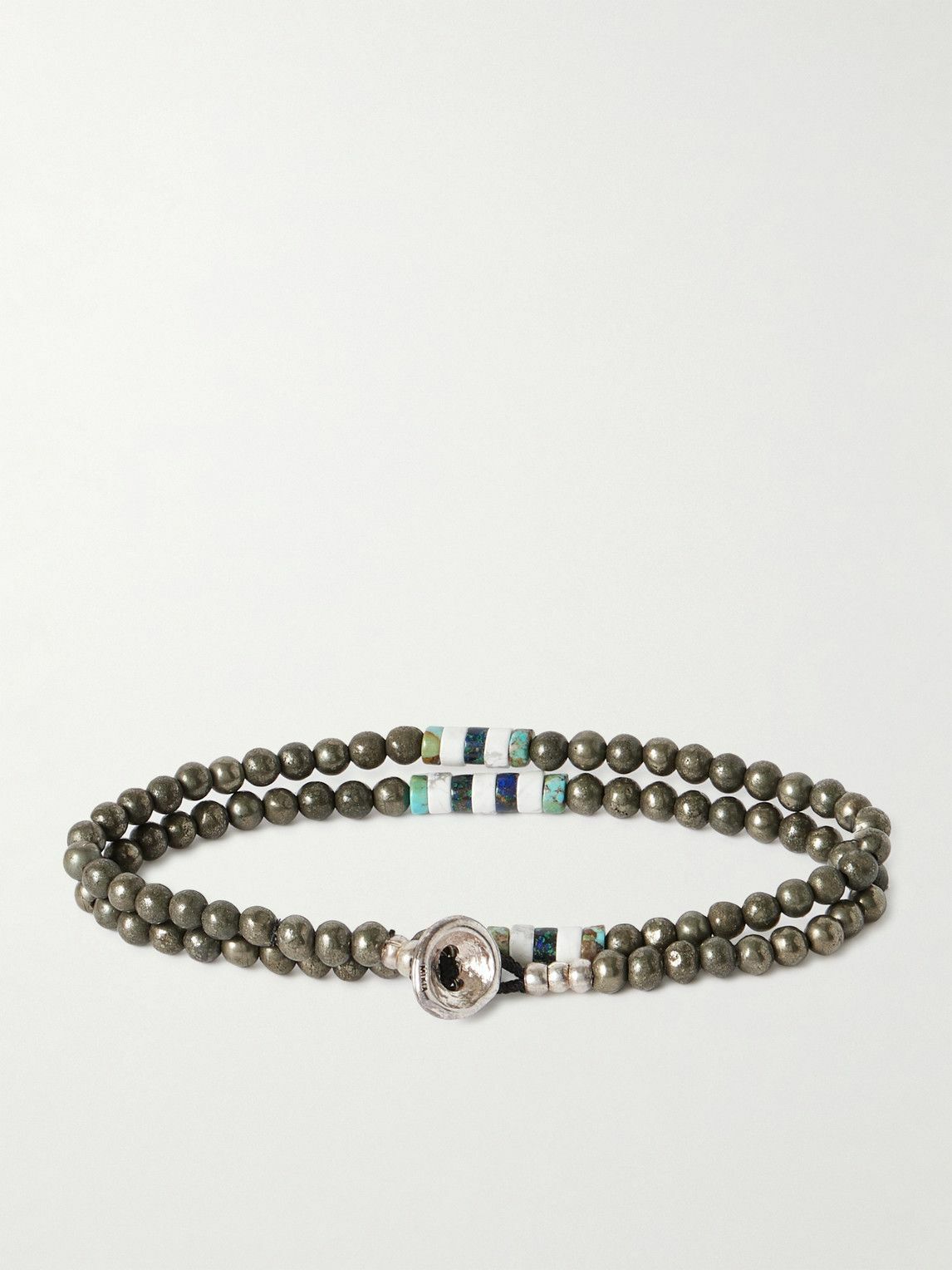 Mikia - Silver Mult-Stone Beaded Wrap Bracelet