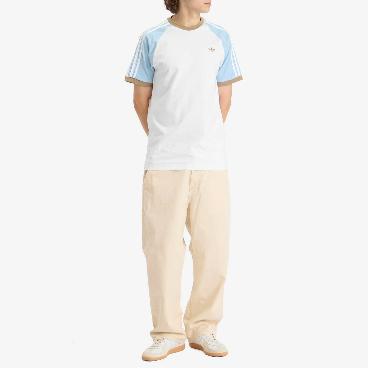 Adidas Men's Cali T-Shirt in White/Clear Sky/Blanch Cargo adidas