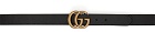 Gucci Kids Black & Gold GG Marmont Belt