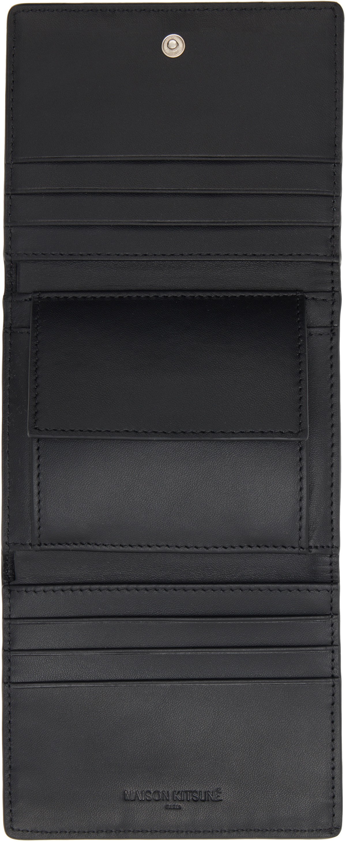 Maison Kitsuné Black 'Maison Kitsuné Paris' Trifold Wallet