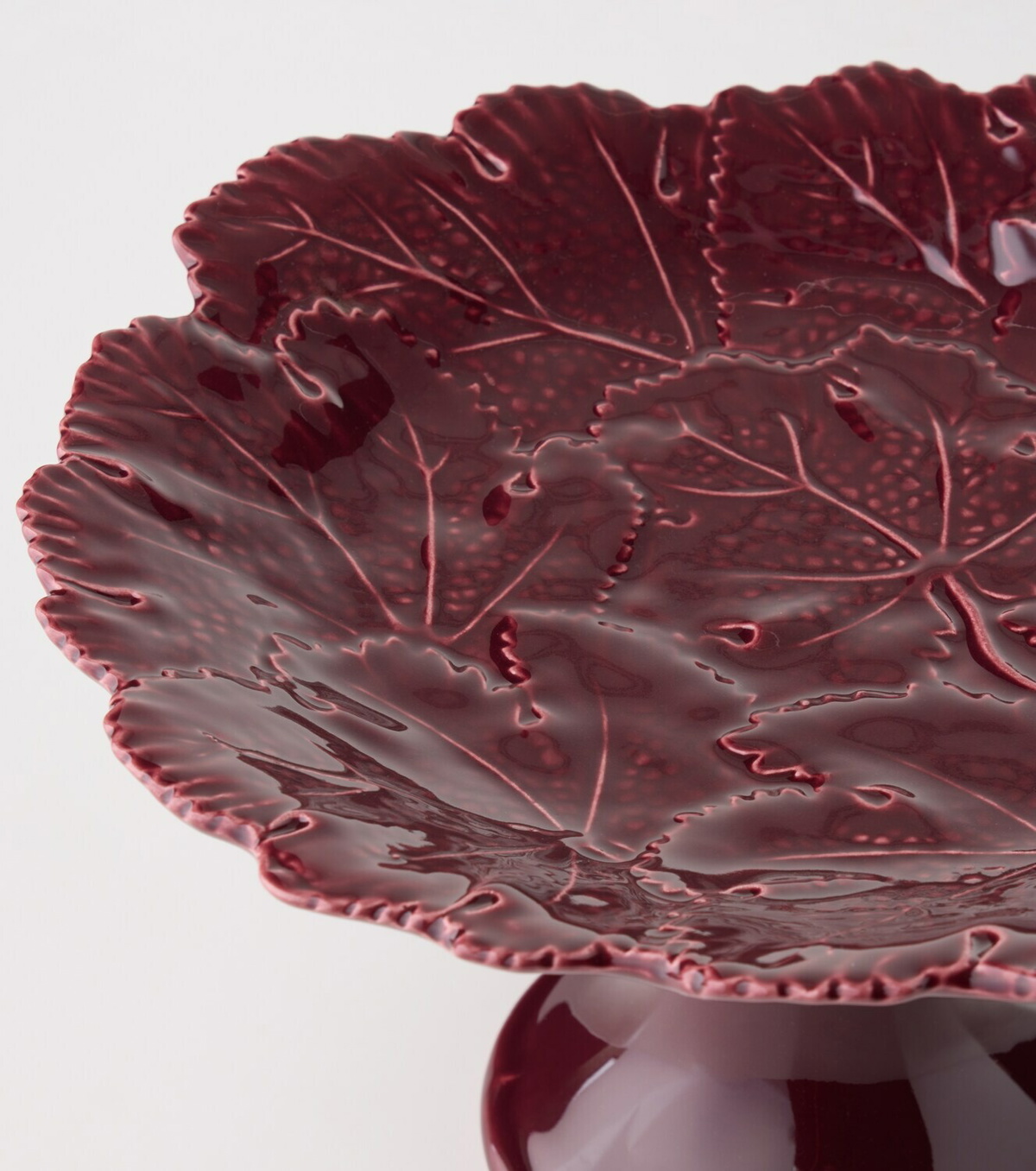 Cabana Vine Leaf ceramic cake stand