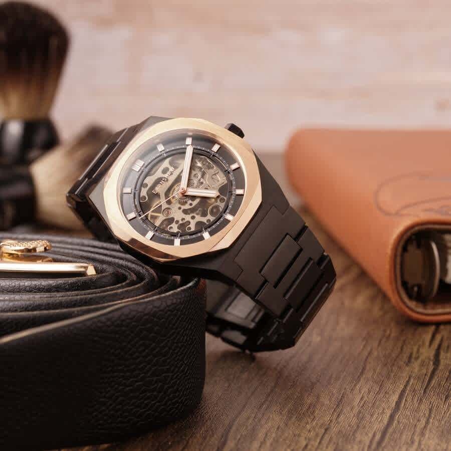 Thomas Earnshaw Orologio Automatico Uomo Drake ES-8142-77 – Quadrante Scheletrato Nero, Cinturino Acciaio IP Black