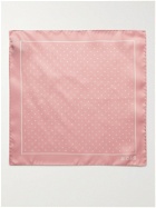 HUGO BOSS - Polka-Dot Silk-Twill Pocket Square - Pink
