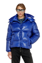 Diesel Down puffer jacket with detachable hood - Winter Jackets Mens in Blue