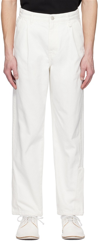 Photo: Solid Homme White Semi-Wide Jeans