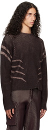 Charlie Constantinou Brown Mohair & Wool Blend Plated Sweater