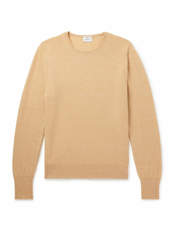 Photo: Kingsman - Slim-Fit Cashmere and Linen-Blend Sweater - Neutrals